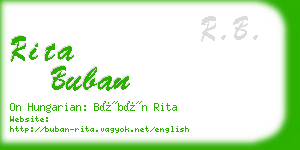 rita buban business card